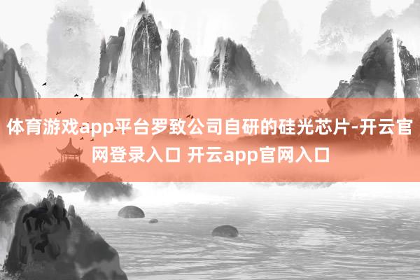 体育游戏app平台罗致公司自研的硅光芯片-开云官网登录入口 开云app官网入口